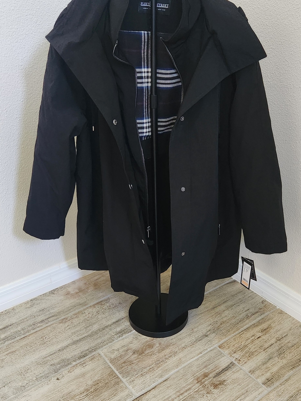 Street Level Black Hooded Trench Coat - Women's Waterproof Jacket